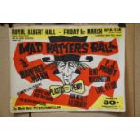 Music Poster - Original UK Quad poster for 1967 The Mad Hatters Ball on 1st March featuring The