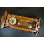 A Viennese style mahogany cased two train wall clock.