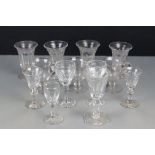 A group of antique and other glasses.
