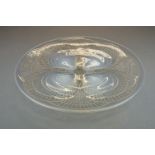 A pressed glass Lalique oyster plate, impressed R. LALIQUE mark too centre.