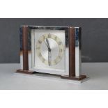 Art Deco Chrome and Bakelite ' Jaz ' Mantle Clock, 11cms high