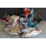 Collection of Glassware including Boxed Caithness Paperweight, Four Murano Glass Fish Vases, Three
