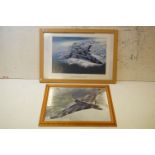 Two Royal Air Force / RAF Vulcan Bomber Related Framed And Glazed Prints To Include Ben Vindos As