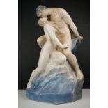 Large Royal Copenhagen Figure Group ' Wave and Rock ' by Theodore Lundberg, 48cms high