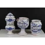 Three 20th century Ceramic Apothecary Jars, two back stamped Royal Pharmaceutical Society Great