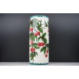 Wemyss Style Vase with cherry decoration marked to underside Made In Scotland For W Rowland & Sons