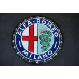 Cast iron Alfa Romeo Milano advertising sign