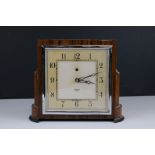 Art Deco Walnut Cased Smiths Sectric Mantle Clock, 18cms high