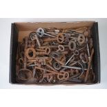 A box of antique keys.