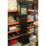 18th / 19th century Oak 8 day Longcase Clock, the brass face with seconds dial and date aperture,