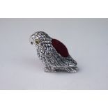 Silver parrot style pincushion