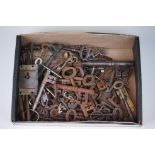 A box of antique keys.