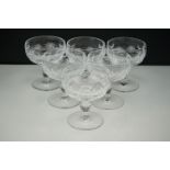 Set of Six Waterford Crystal Champagne Coupes, 11cms high