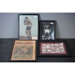 Pugilist interest - a group of prints of famous boxers, one being Victorian 'Famous Fights'