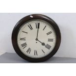 Late 19th / Early 20th century Circular Station / School Room / Post type Wall Clock, the white face