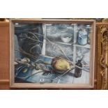 Victor Bramley (St Ives Artist ), Oil Painting under Glass of Still Life, signed lower right and