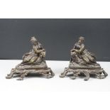 Pair of 19th century Bronze Figures in the Rococo style in the form of a Naked Classical Man and