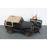 A Tamiya Jeep Wrangler 1/10 scale RC street car c.1994 ABS Body on CC-01 chassis together with