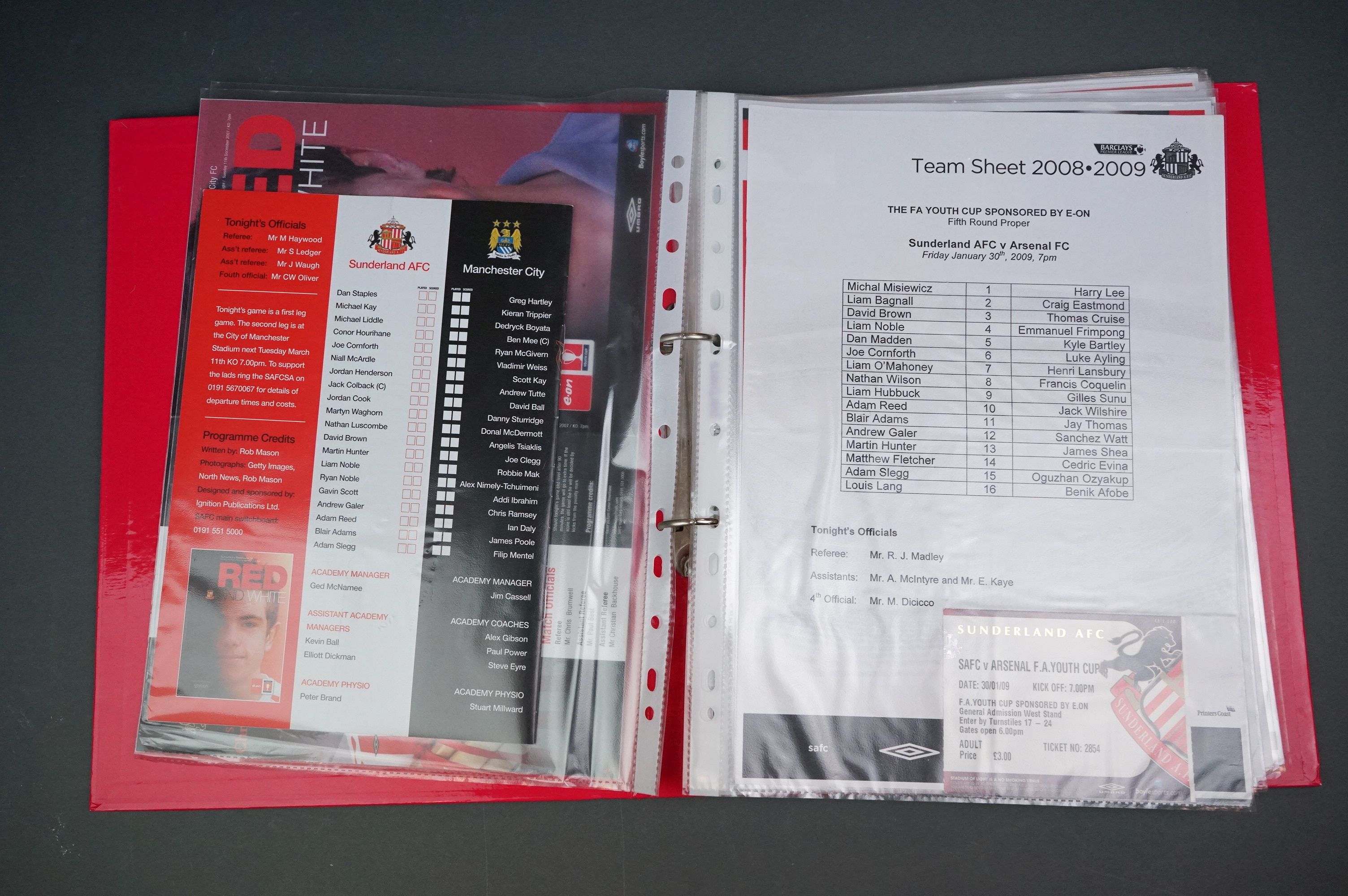 Football - FA Youth Cup 2007-11, a binder containing approx. 45 programmes, mostly single sheets, - Image 3 of 9