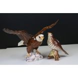 Beswick Eagle on Rock (no. 2307) and Beswick Songthrush (no. 2308)