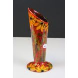 Anita Harris Flower Patterned Vase, signed S J Johnson to base, 19.5cms high