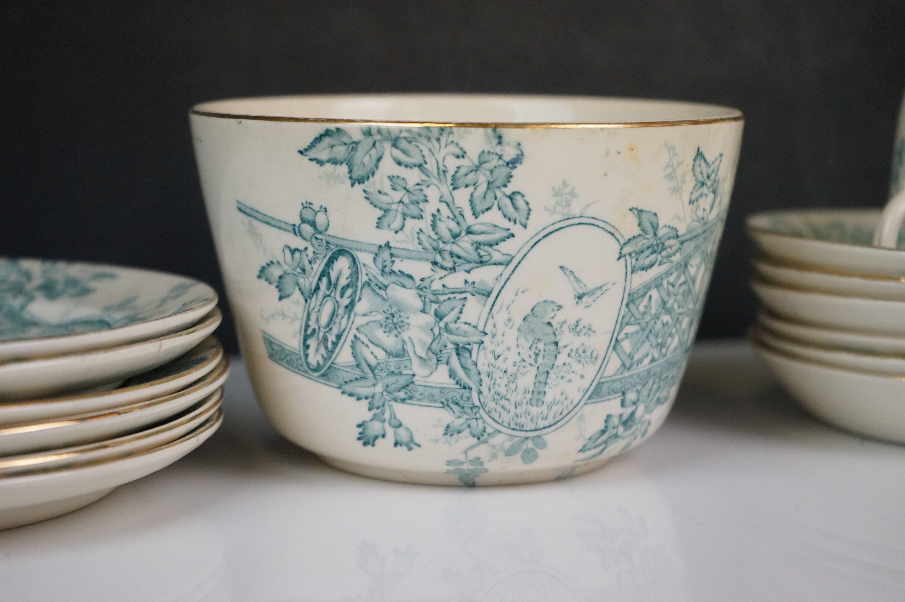 A collection of Victorian ceramics with bird and floral decoration, marked Adelaide to base along - Image 6 of 7