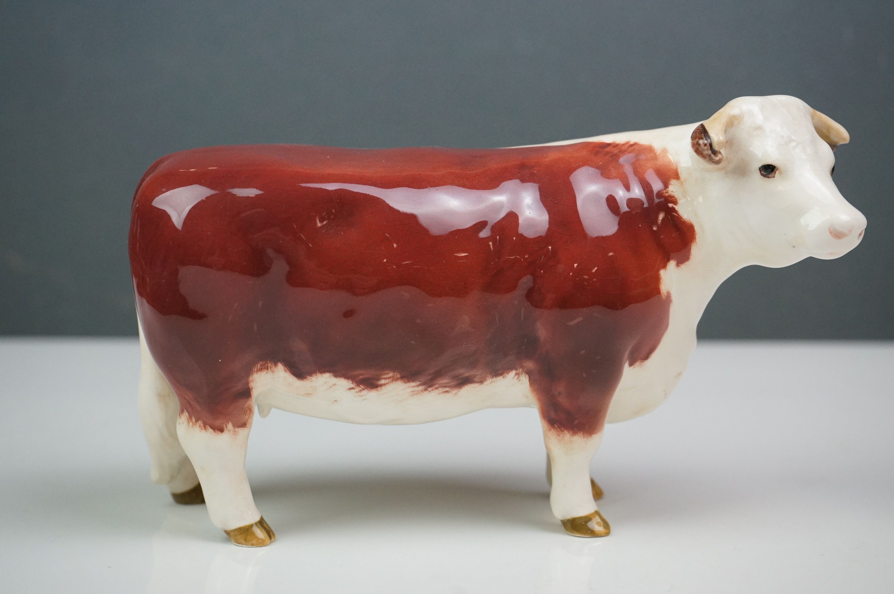Beswick Hereford Family including Bull (no. 949), Cow (no.1360) and Calf (no.1406B) - Image 7 of 14
