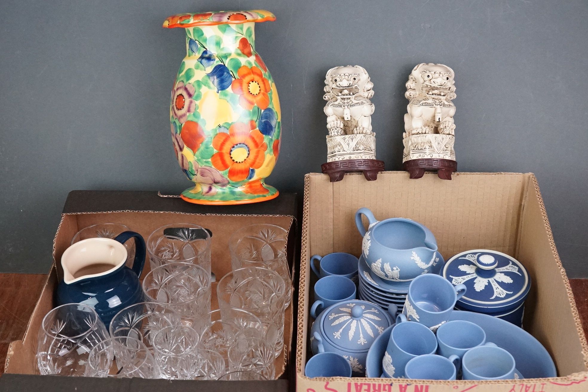 A group of mixed collectables to include a large quantity of Wedgwood jasper ware, oriental resin
