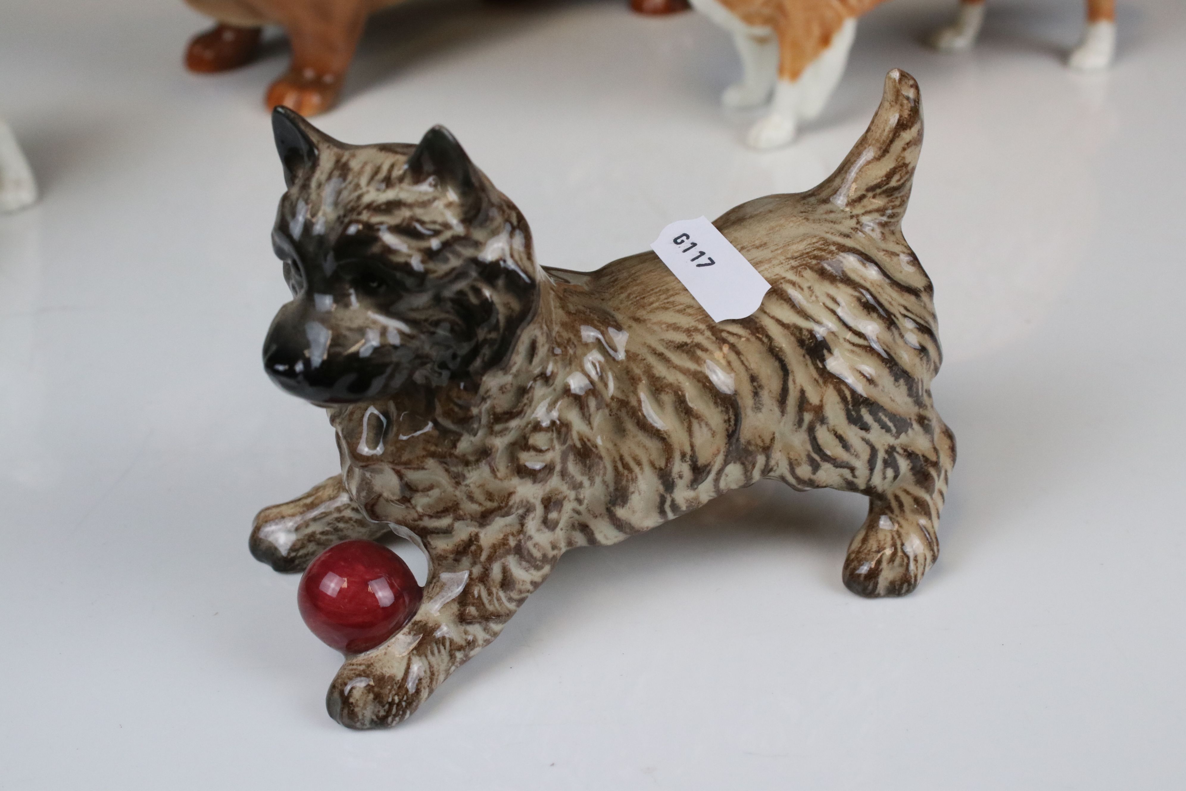 Four Beswick Dogs including Dachshund - standing (no. 361), Cairn Terrier with ball (no. 1055a), - Image 2 of 12