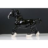 Boxed Beswick Collectors Club BCC 1996 Black Cantering Shire (no. 975)