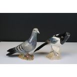 Beswick Pigeon, first version (no.1383A) and Beswick Magpie (no.2305)