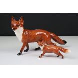 Two Beswick Foxes, (no. 1418 and 1016A)