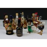 Collection of Miniature Spirits including Dimple Whisky plus Three Glass Bottles in the form of