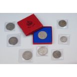 Collection of George V silver coinage to include half crowns, florins and shillings