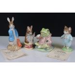 Two Pairs of Beswick Ware Gold Script Large Beatrix Potter Figures, ' Tom Kitten & Jeremy Fisher '