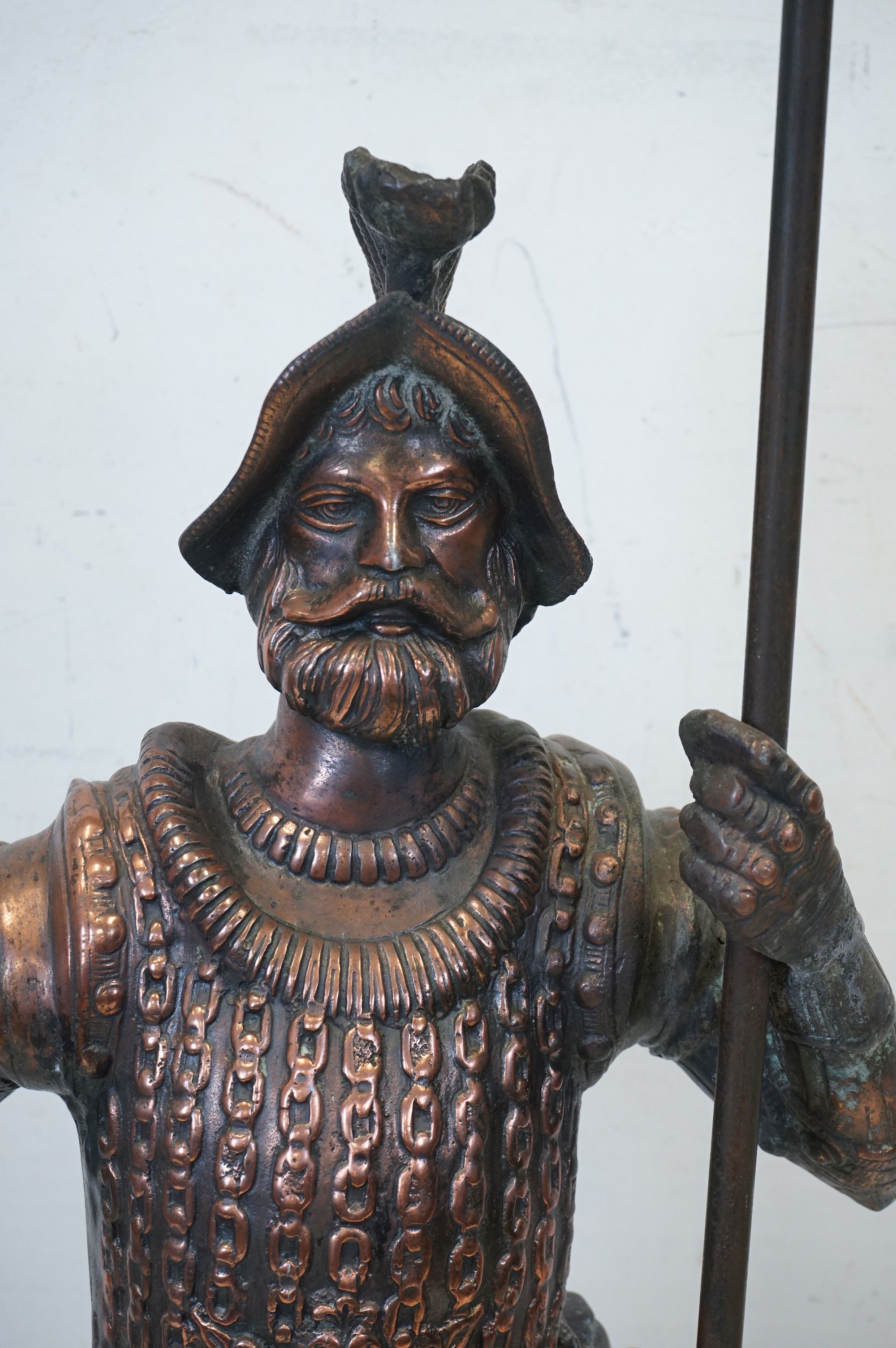 Large Metal Figure in the form of a 15th century Soldier / Spanish Conquistador, 137cms high - Image 3 of 8