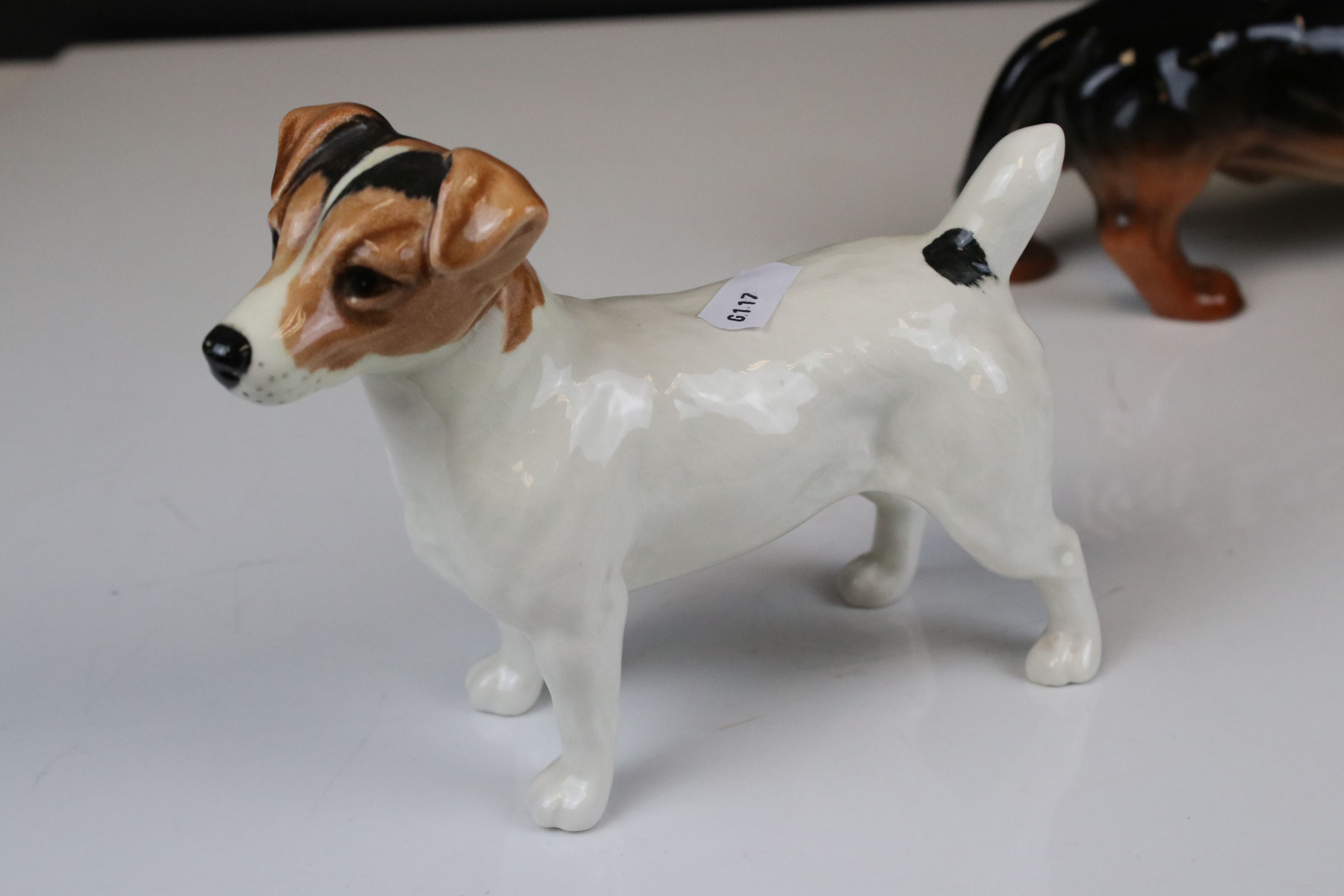 Four Beswick Dogs including Dachshund - standing (no. 361), Cairn Terrier with ball (no. 1055a), - Image 10 of 12