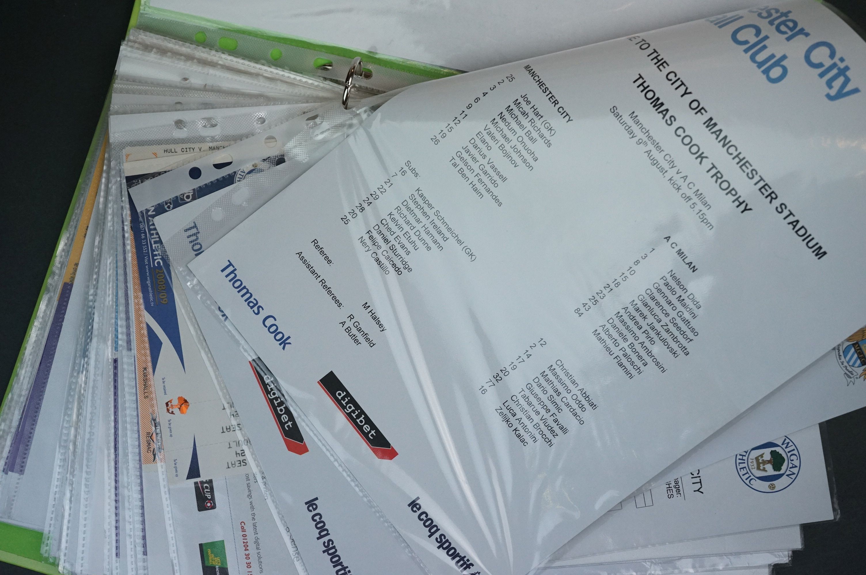 Football - Two binders containing a collection of home and away teamsheets, tickets etc for - Image 8 of 8