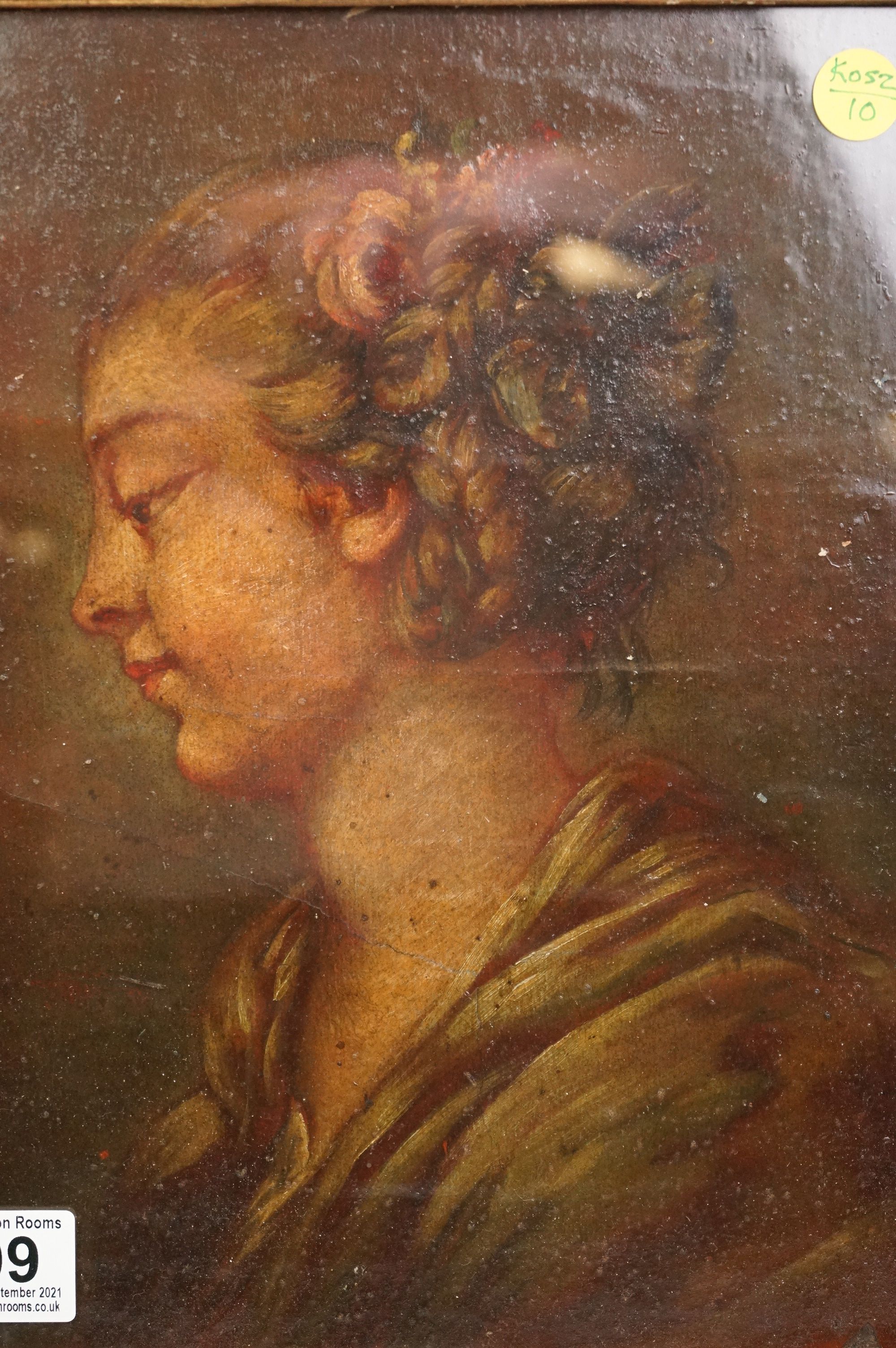 Oil on board of a classical lady - Image 2 of 3