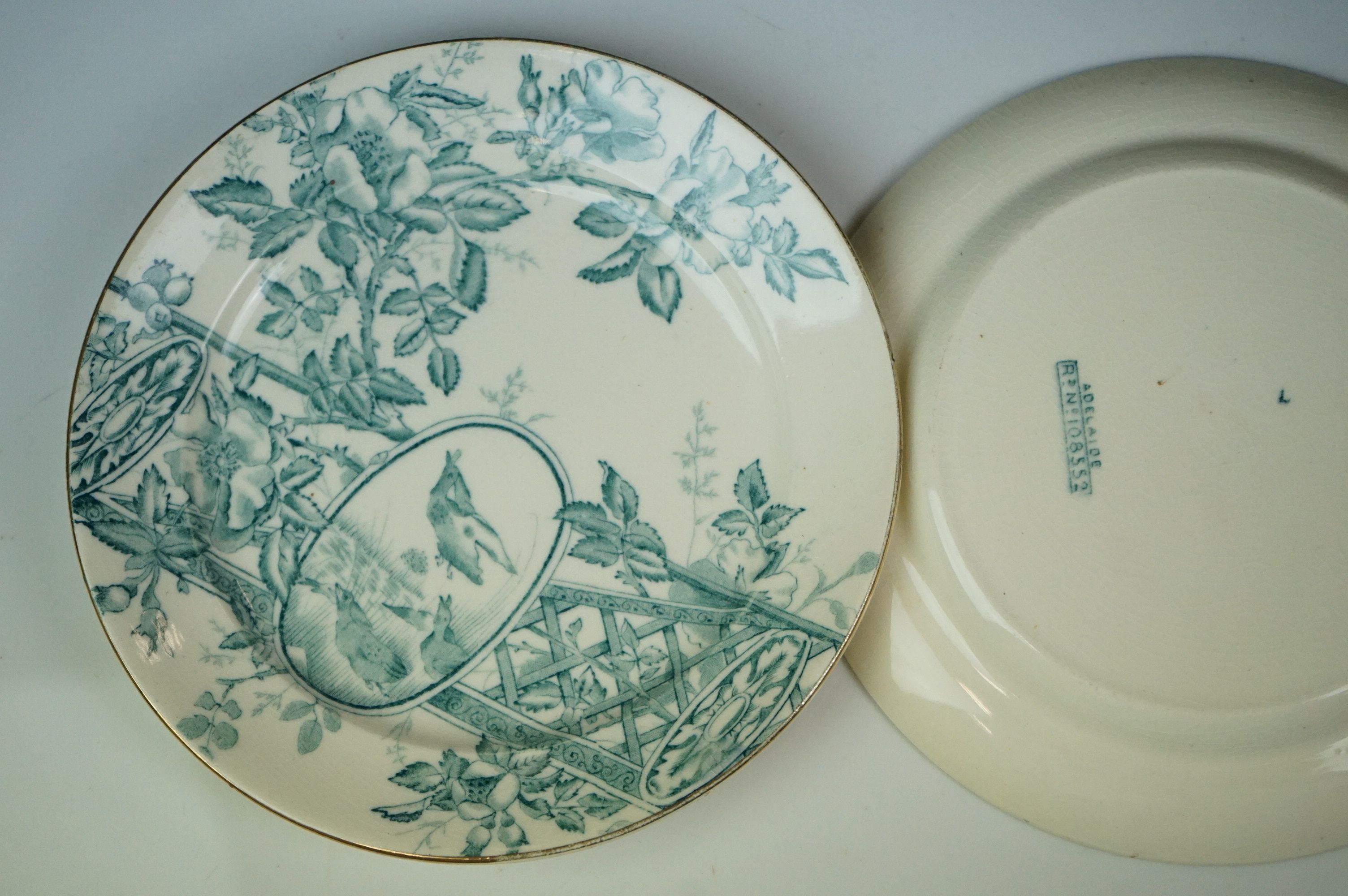 A collection of Victorian ceramics with bird and floral decoration, marked Adelaide to base along - Image 7 of 7