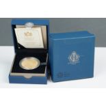 2012 Diamond Jubilee UK gold plated silver £5 coin, mint proof, cased