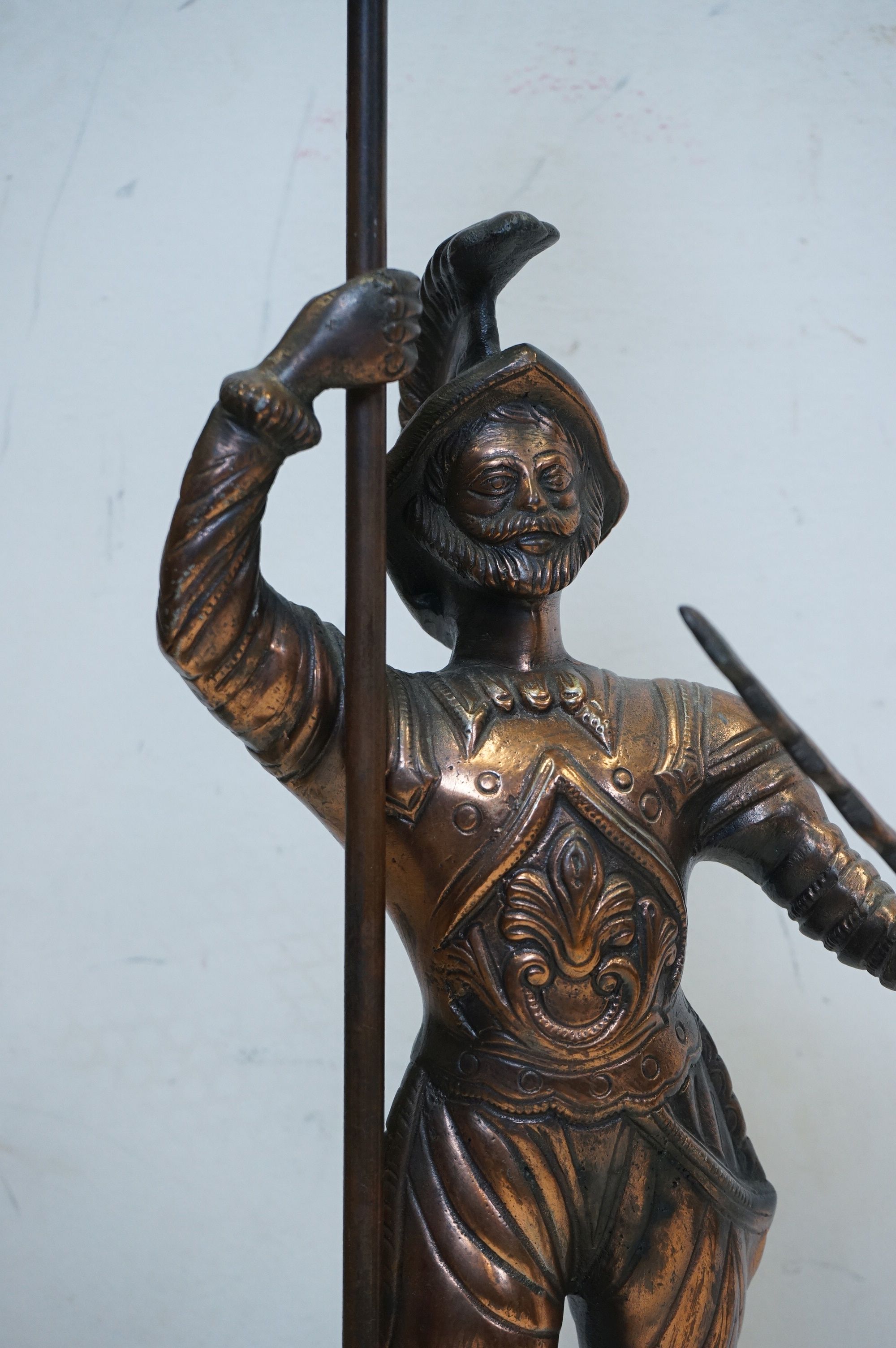 Large Metal Figure in the form of a 15th century Soldier / Spanish Conquistador, 137cms high - Image 6 of 8