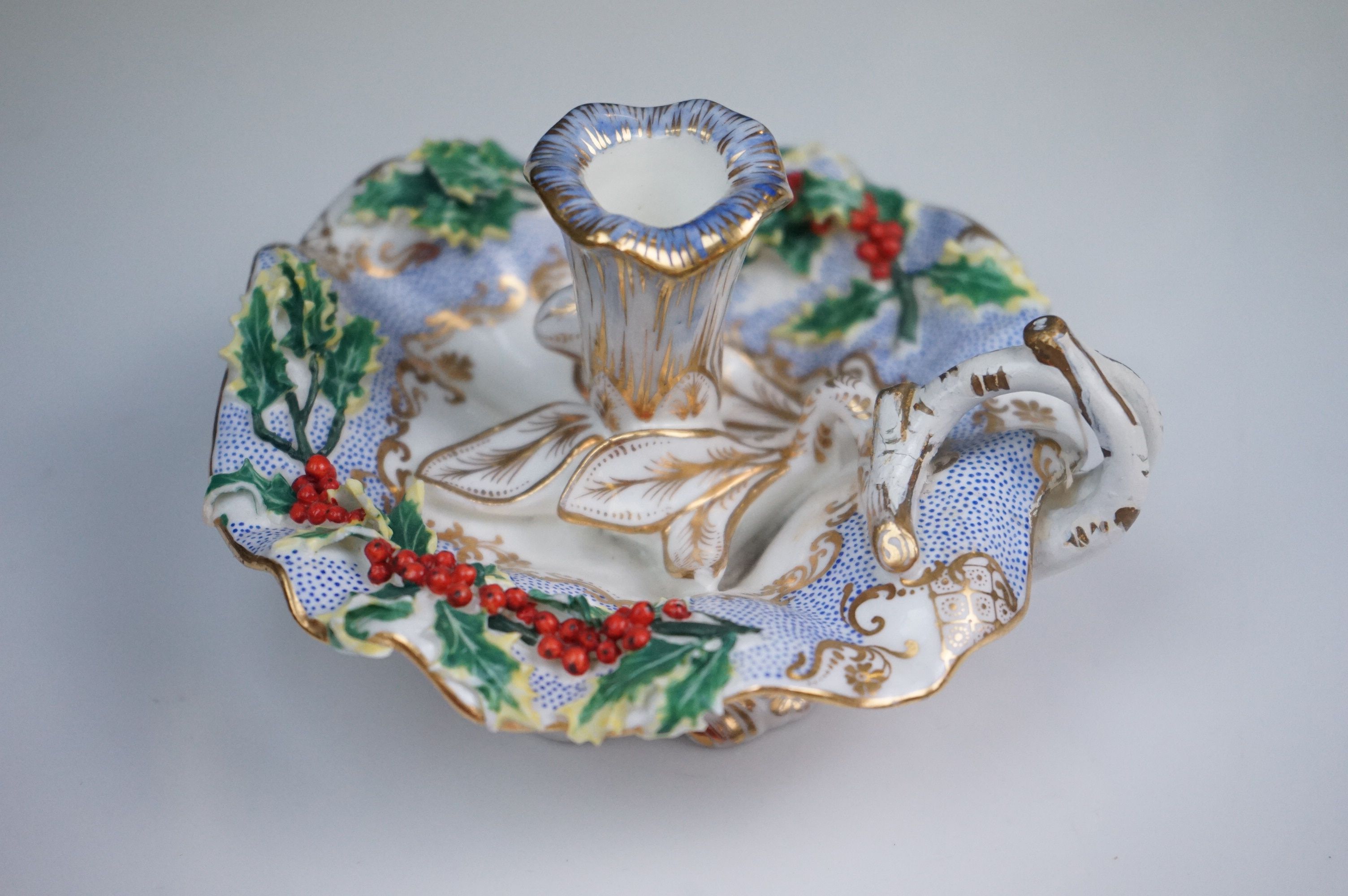 19th century Porcelain Teapot with bird and floral decoration, 14cms high together with Coalport - Image 8 of 14