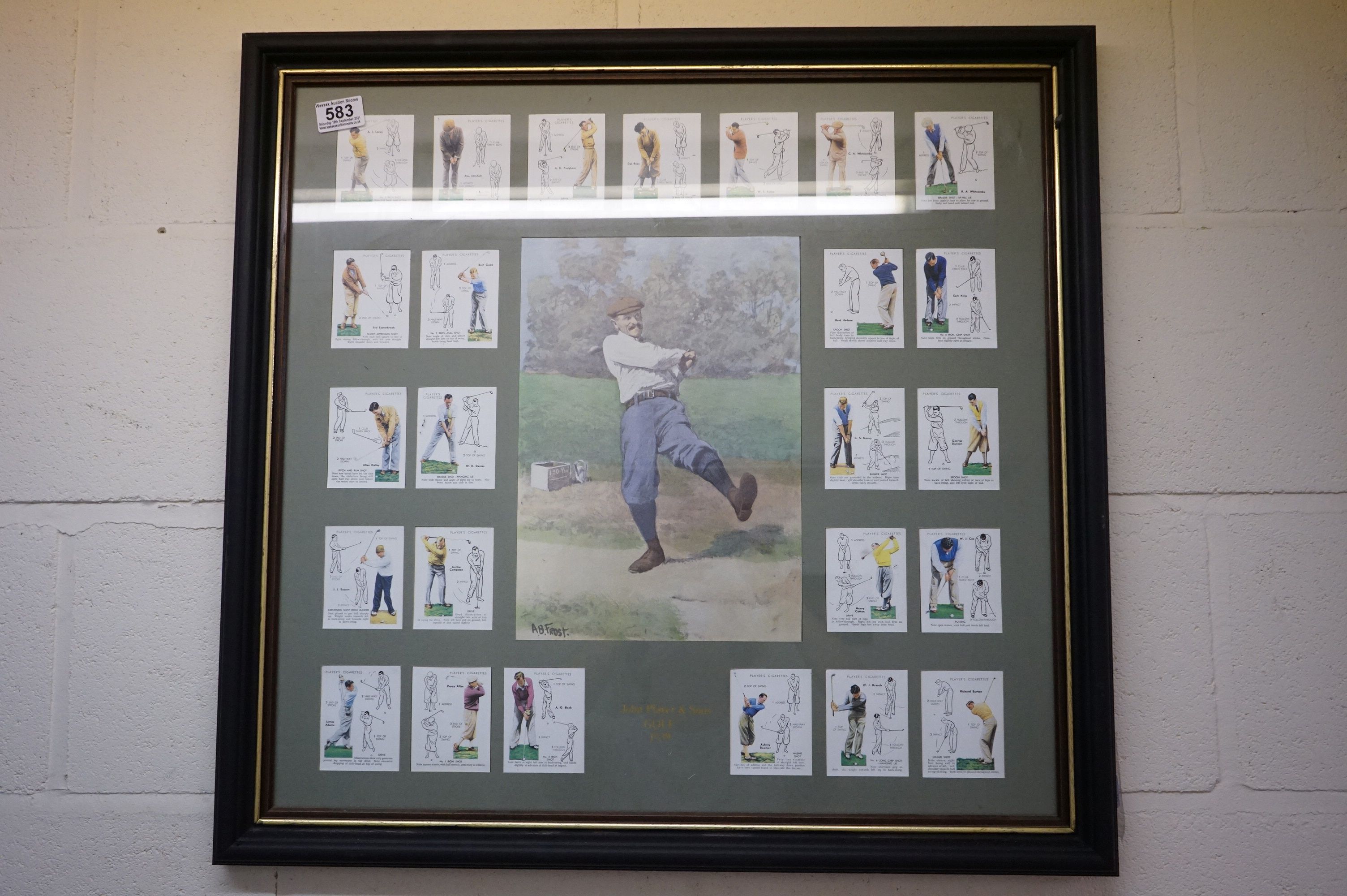 Golf - a John Player commemorative picture portraying famous golfers and their play methods