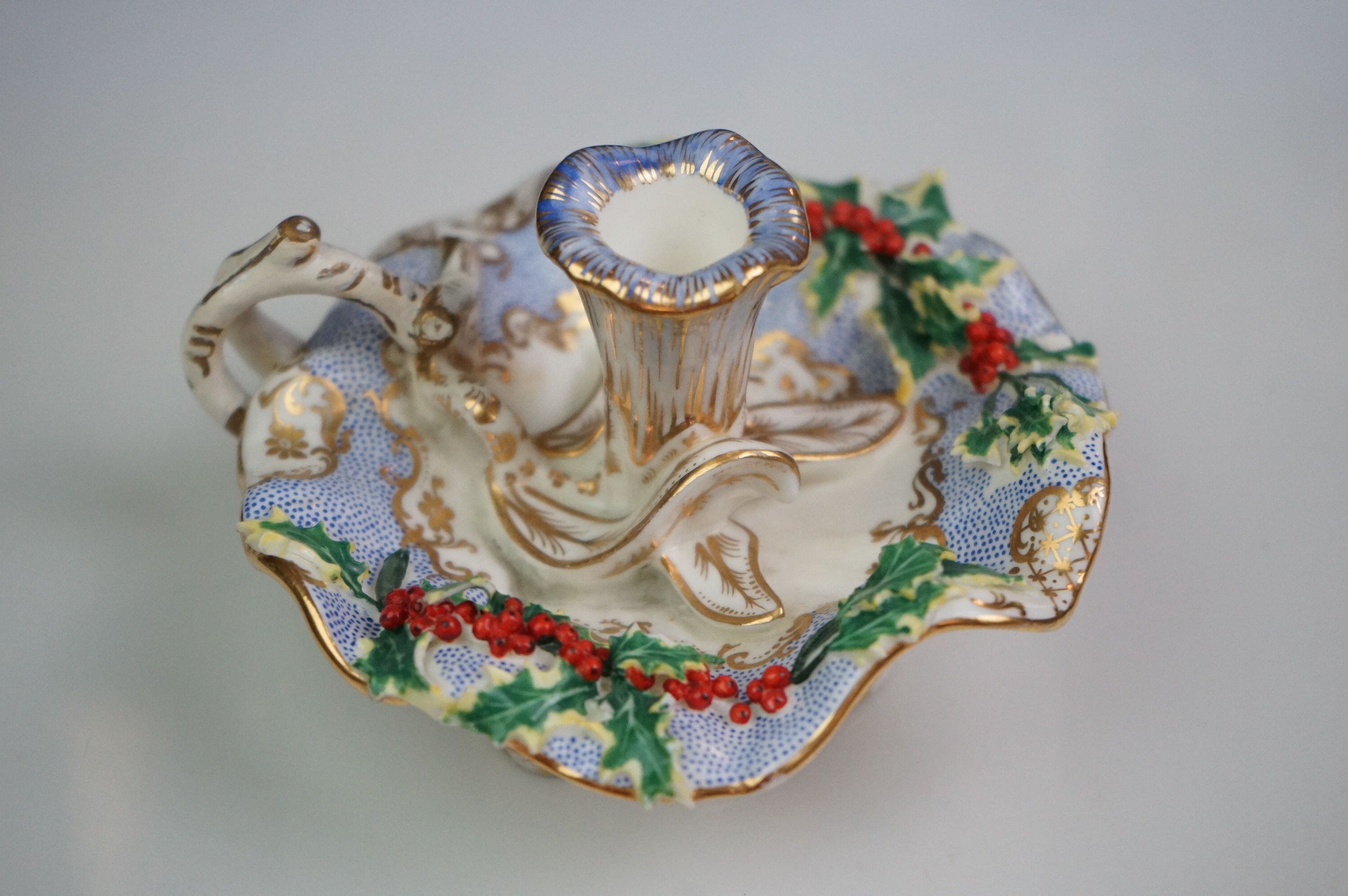 19th century Porcelain Teapot with bird and floral decoration, 14cms high together with Coalport - Image 7 of 14