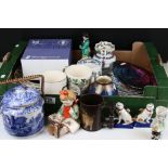 Mixed Lot of Ceramics and Glass including Copeland Spode Italian Biscuit Barrel, Royal Doulton