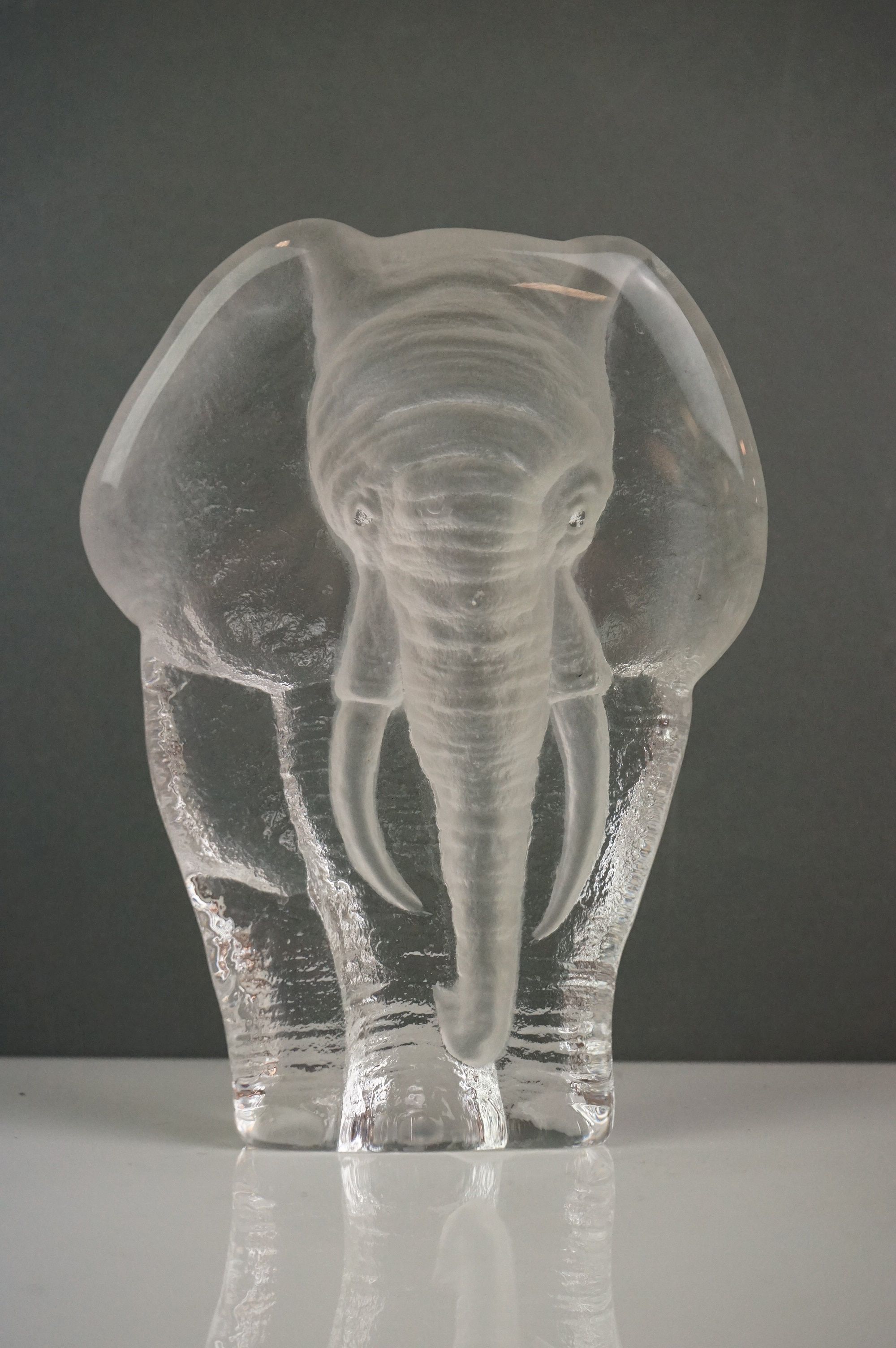 A collection of five glass animal sculptures to include a Mats Jonasson example. - Image 3 of 6