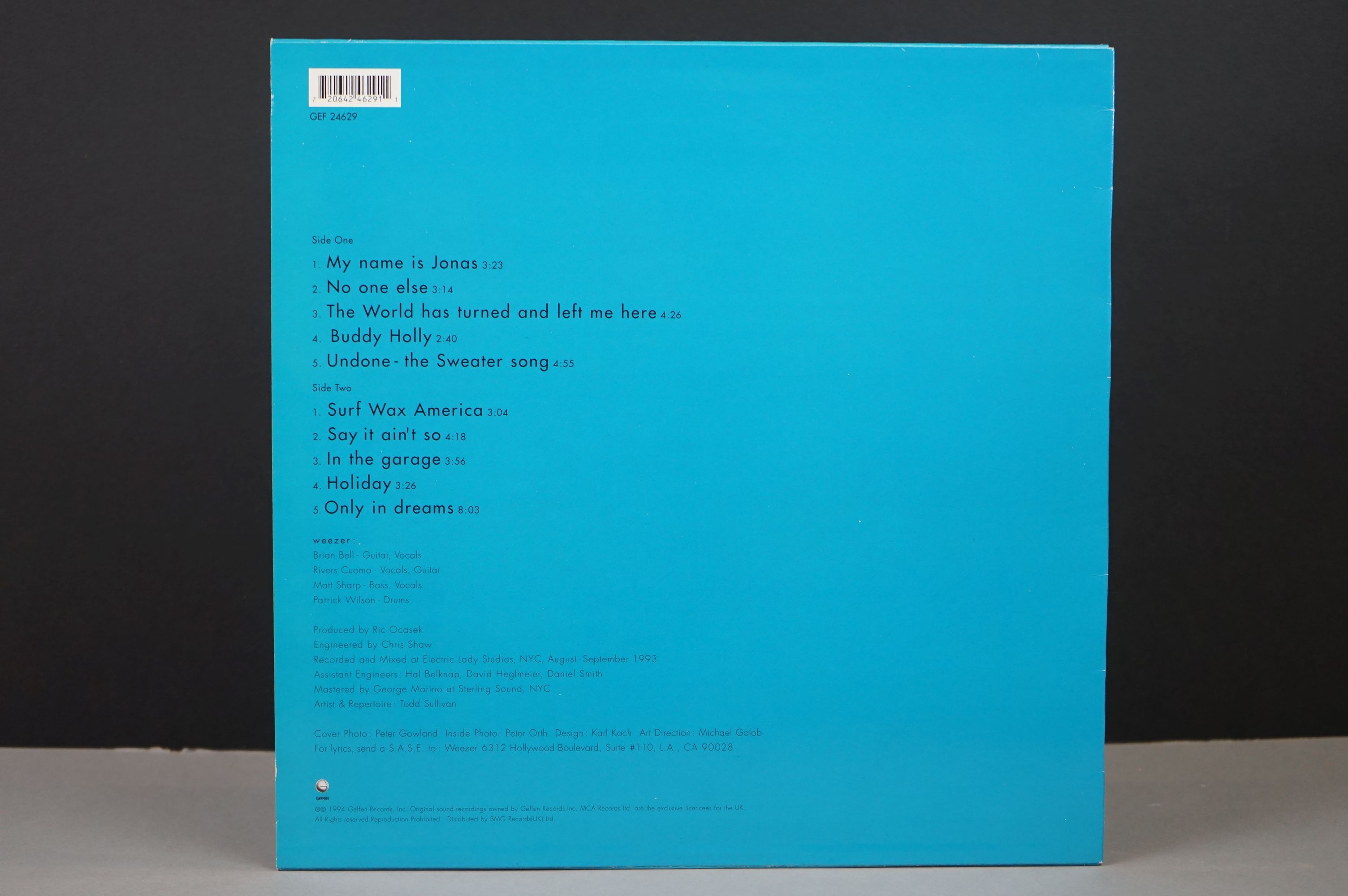 Vinyl - Weezer self titled LP special pressing Time Bomb on Geffen GEF24629, vg++ - Image 2 of 5