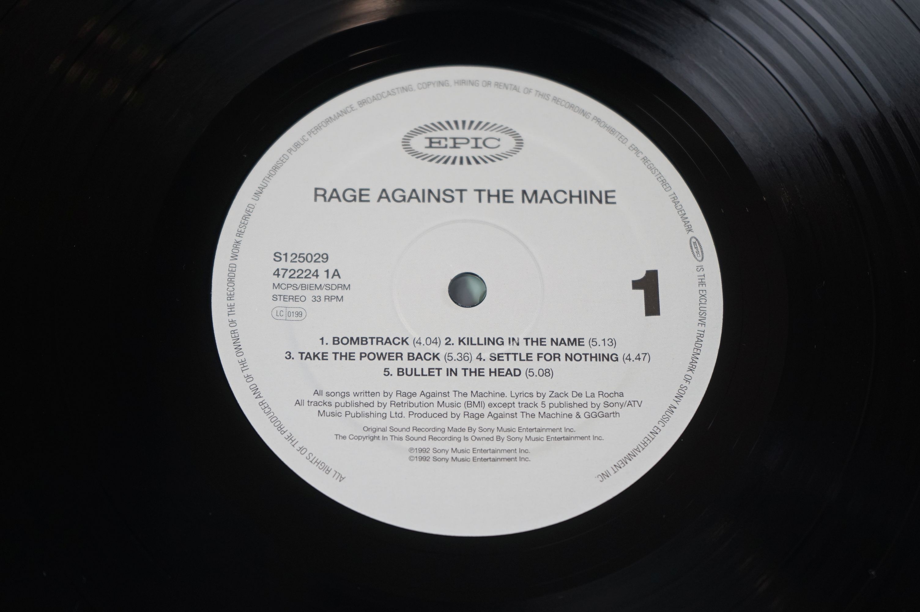 Vinyl - Two Rage Against The Machine LPs to include 4722241 & Evil Empire 4810261, sleeves vg+, - Image 4 of 9