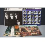 Vinyl - The Beatles 7 LP's to include With The Beatles (PMC 1206) clean vinyl, name and date to rear